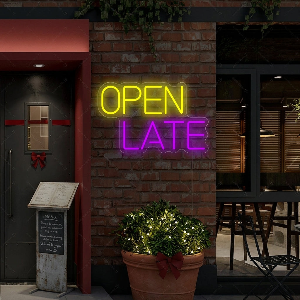 "Open Late" Neonbord