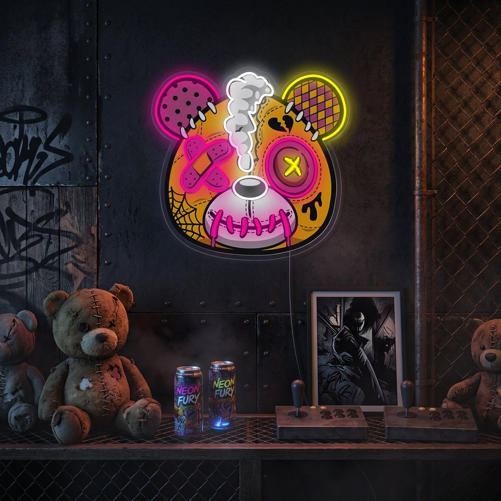 "Zombie Teddybeer" Neonbord