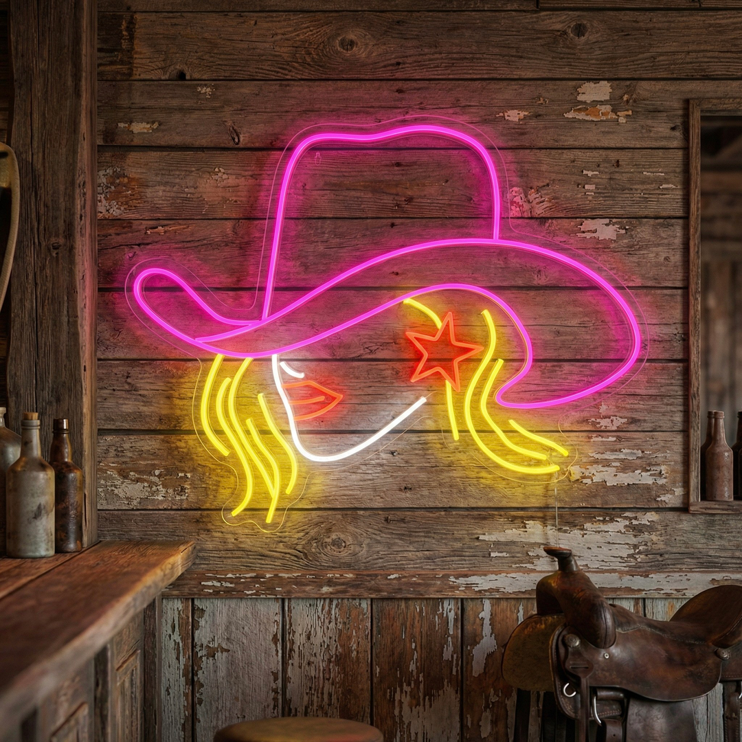 "Cowgirl" Neonbord