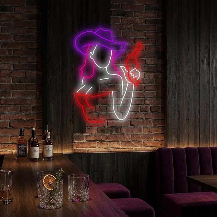 "Cowgirlgeweer" Neonbord