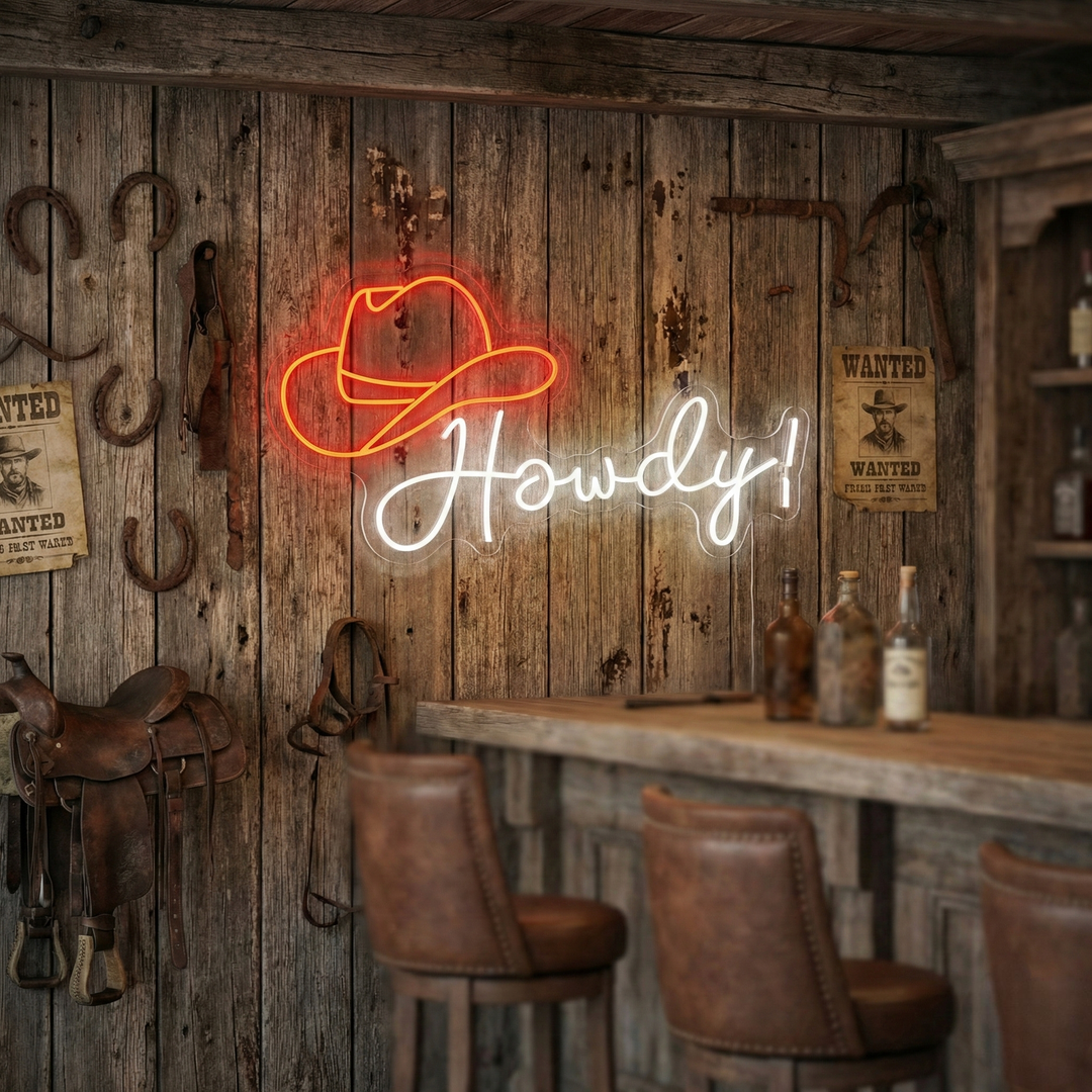 "Howdy" Neonbord