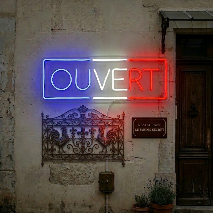 "Ouvert" Neonbord