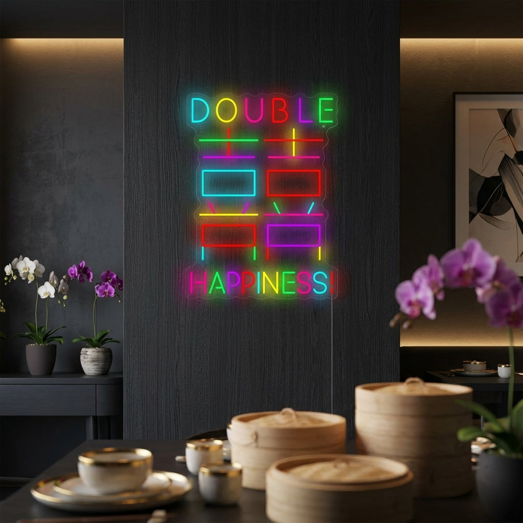 "Dubbel geluk" Neonbord