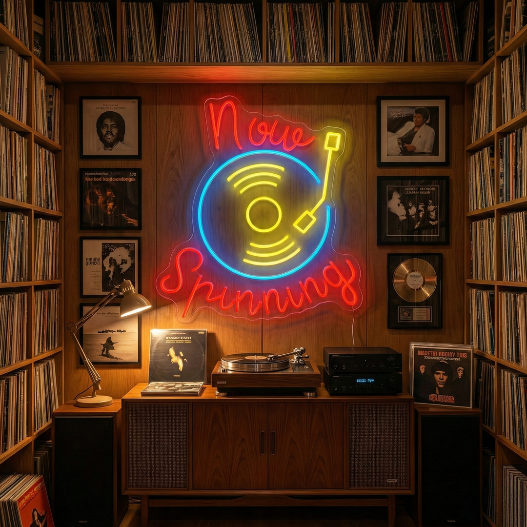 "Now Spinning" Neonbord