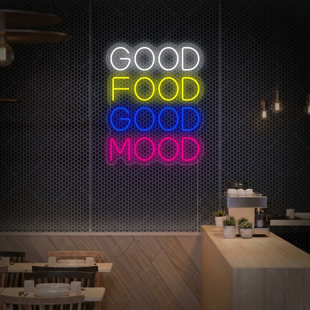 "Good Food Good Mood" Neonbord