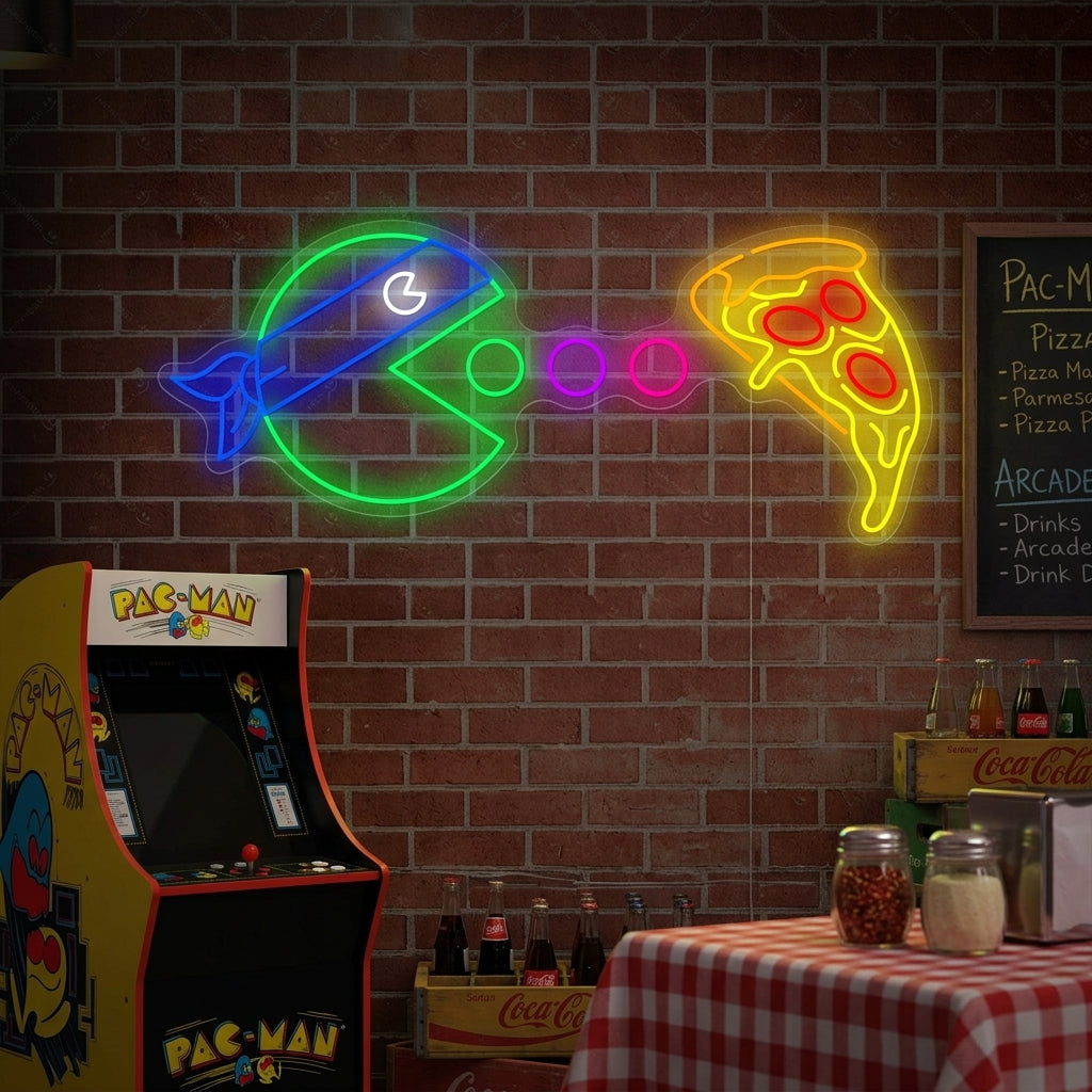 "Eet pizza" Neonbord