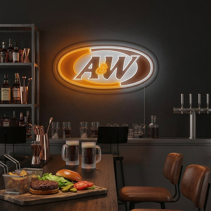 "A&W bierlogo" Neonbord