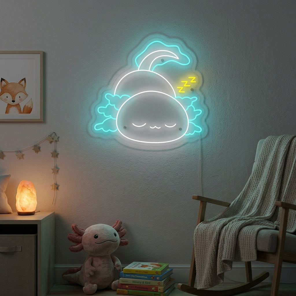"Slapende Axolotl" Neonbord
