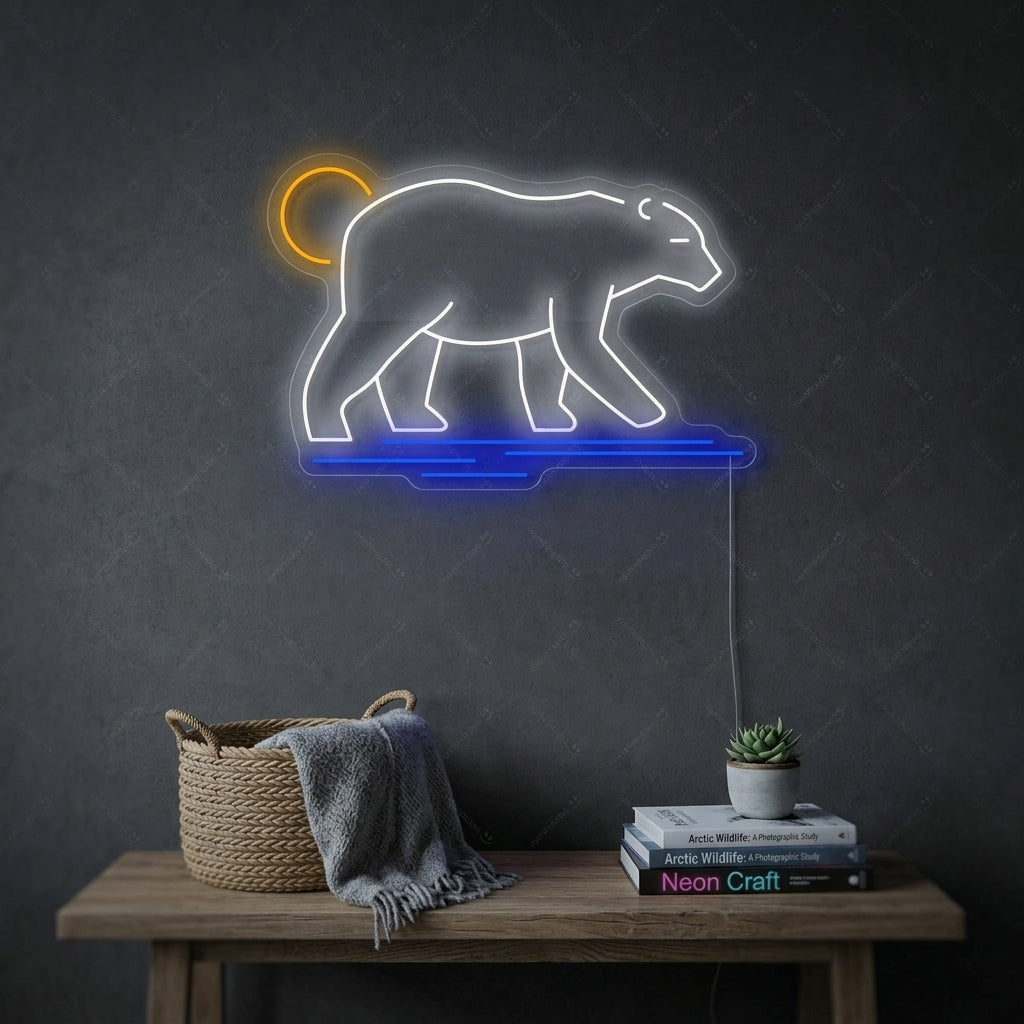 "Striding IJsbeer" Neonbord