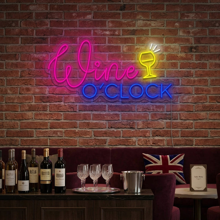 "Wine O'clock" Neonbord