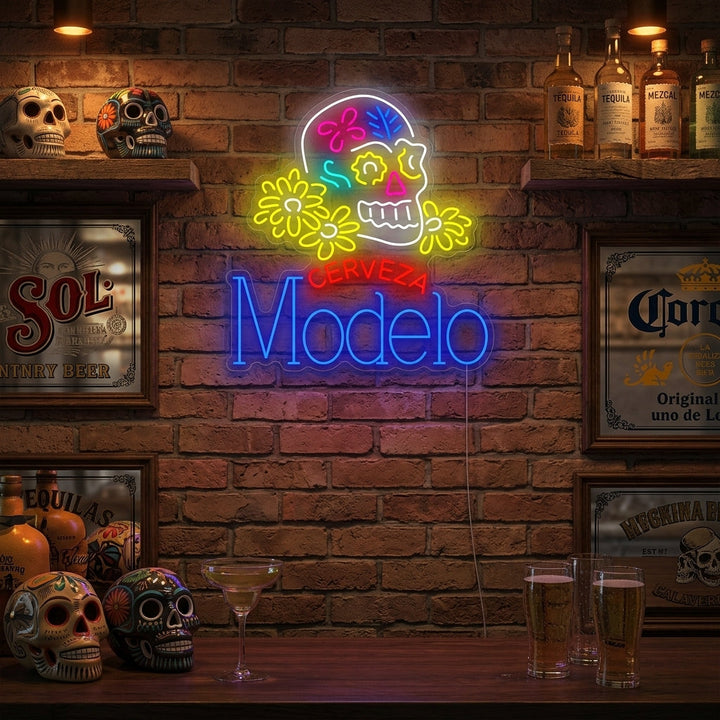 "Cerveza Modelo Schedel" Neonbord