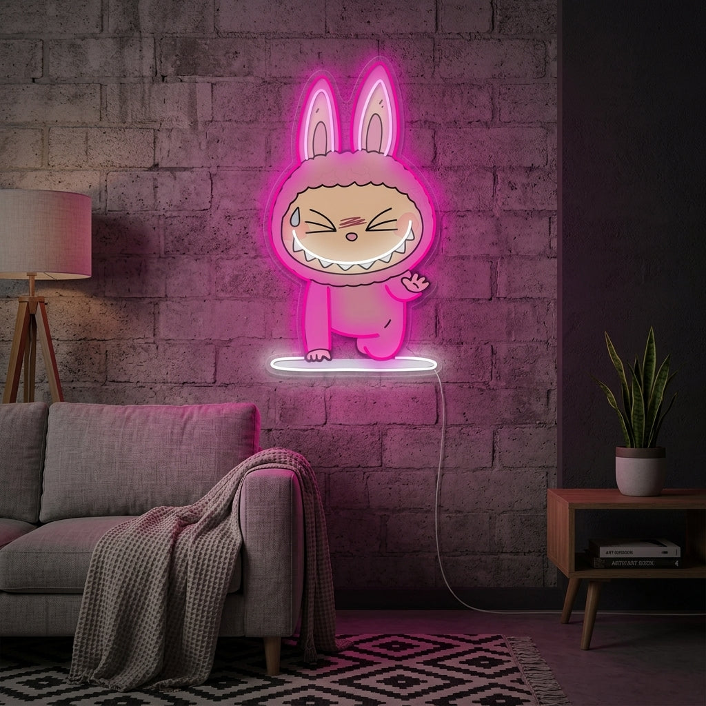 "Yoga Monster Labubu" Neonbord
