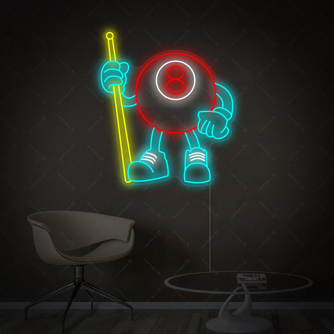 "8 Bal Biljart" Neonbord