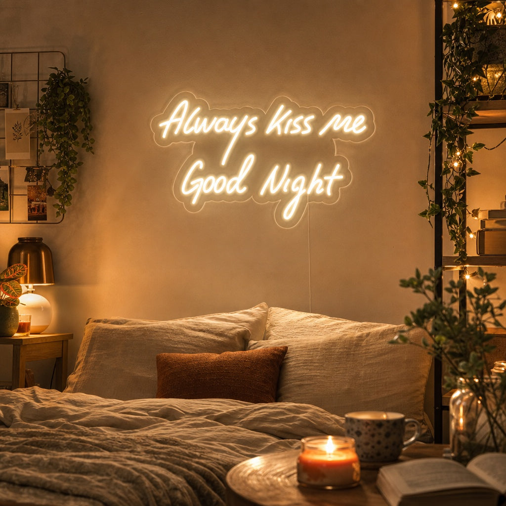 "Always Kiss Me Good Night" Neon Verlichting