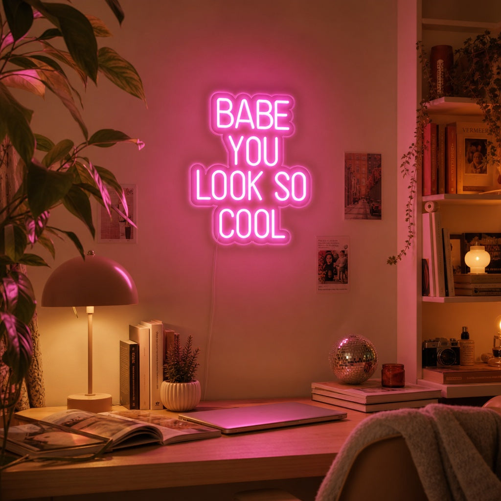 "Babe You Look So Cool" Neon Verlichting