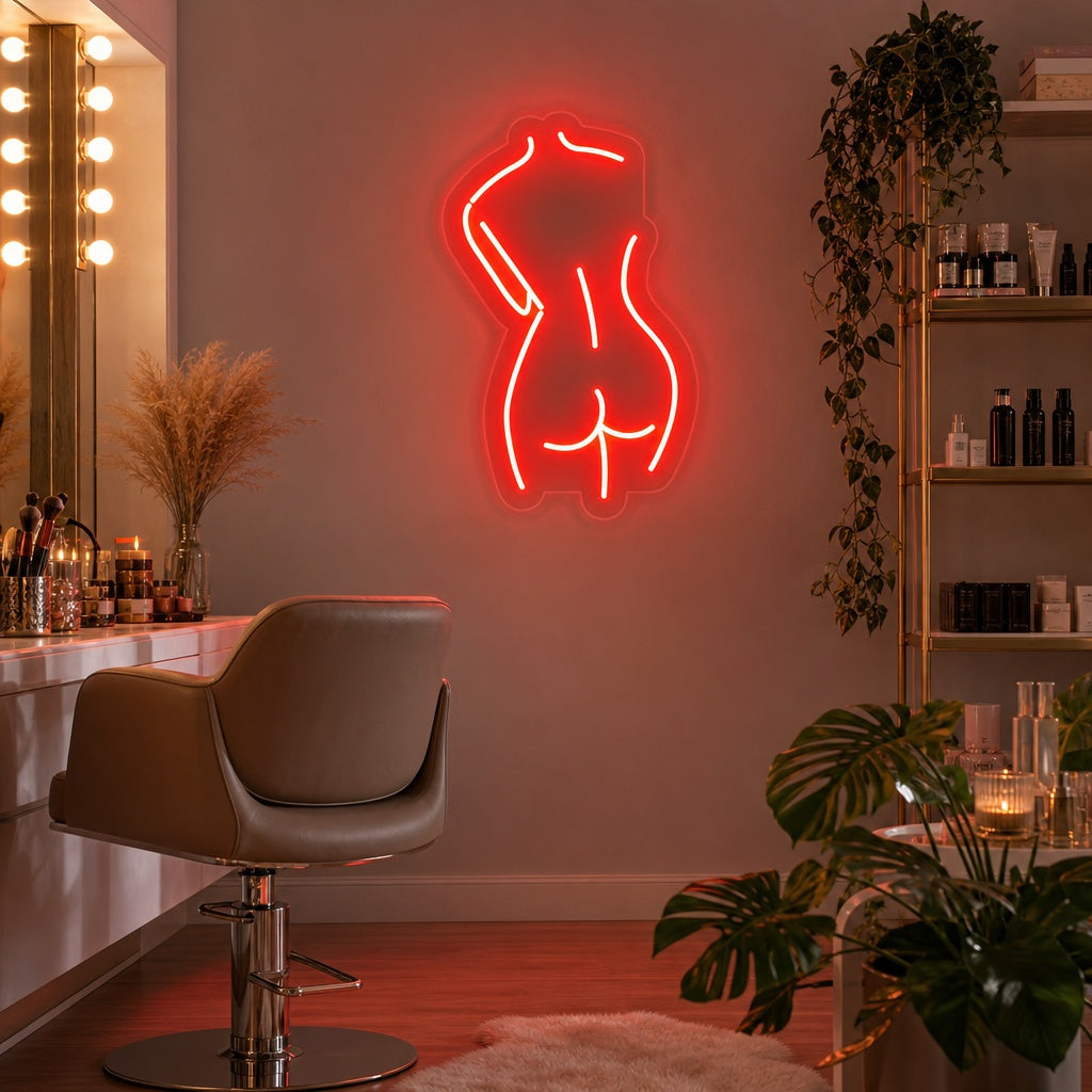 "Silhouet Van Een Dame Van Achteren" Neon Verlichting