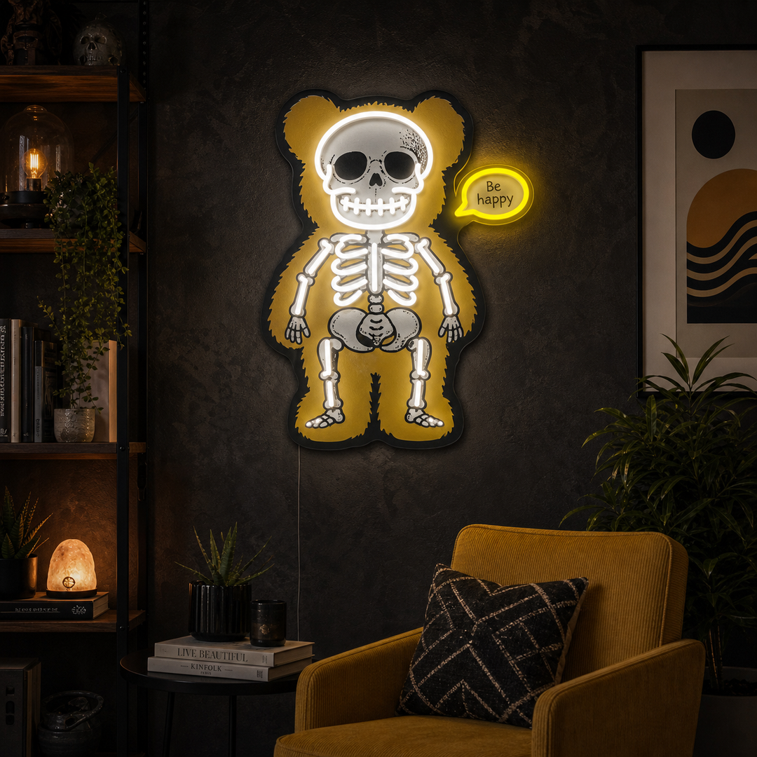 "Beer skelet" UV-geprint LED-neonbord