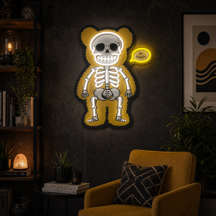 "Beer skelet" UV-geprint LED-neonbord