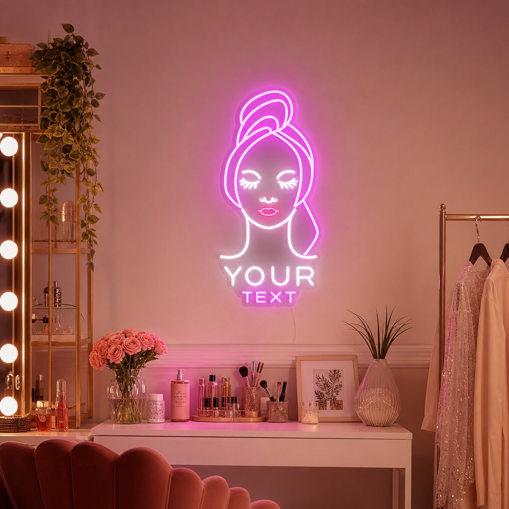 "Pas Je Tekst Aan, Schoonheidscentrum" Neon Verlichting