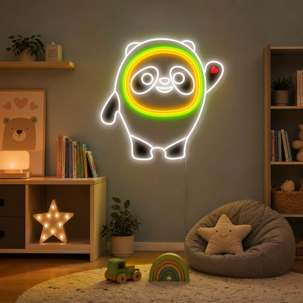 "Bing Dwen Dwen Pandaknuffel, Kinderkamer Decor" Neon Verlichting