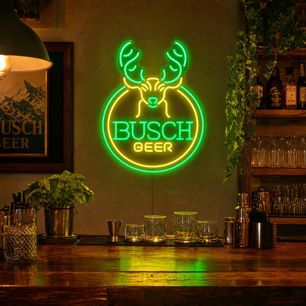 "Hertenkop Bier &amp; Bar" Neon Verlichting