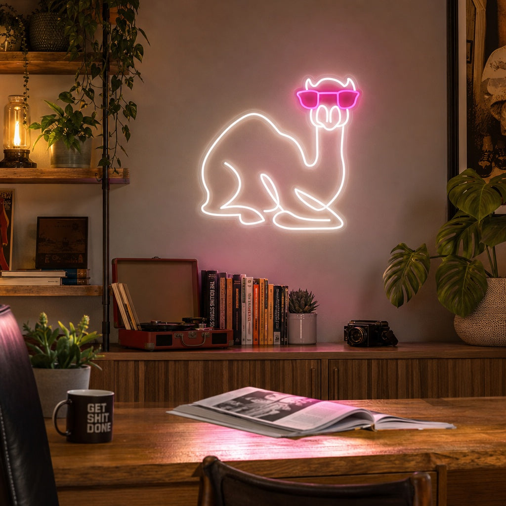 "Kameel Met Bril" Neon Verlichting