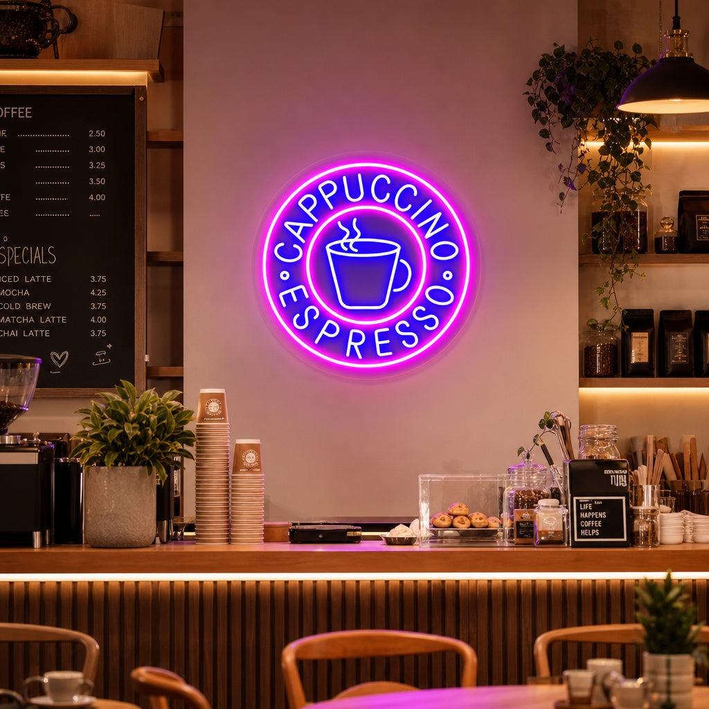 "Cappuccino Espresso" Neon Verlichting