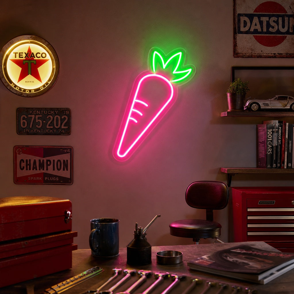 "Wortel Groente, Kinderen Kamer Decor" Neon Verlichting