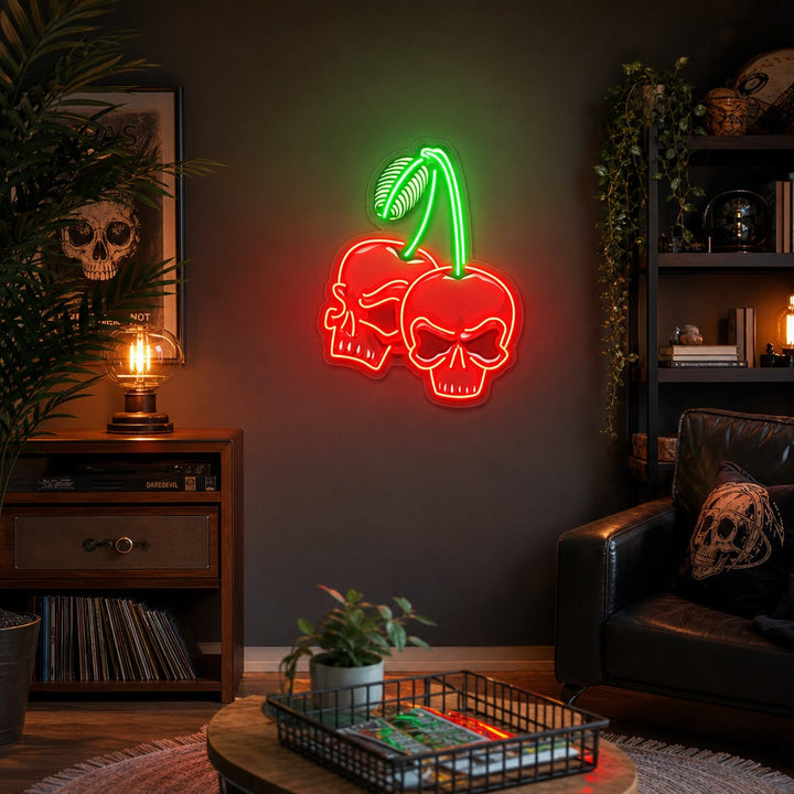 "Kersenschedel" UV-geprint LED-neonbord