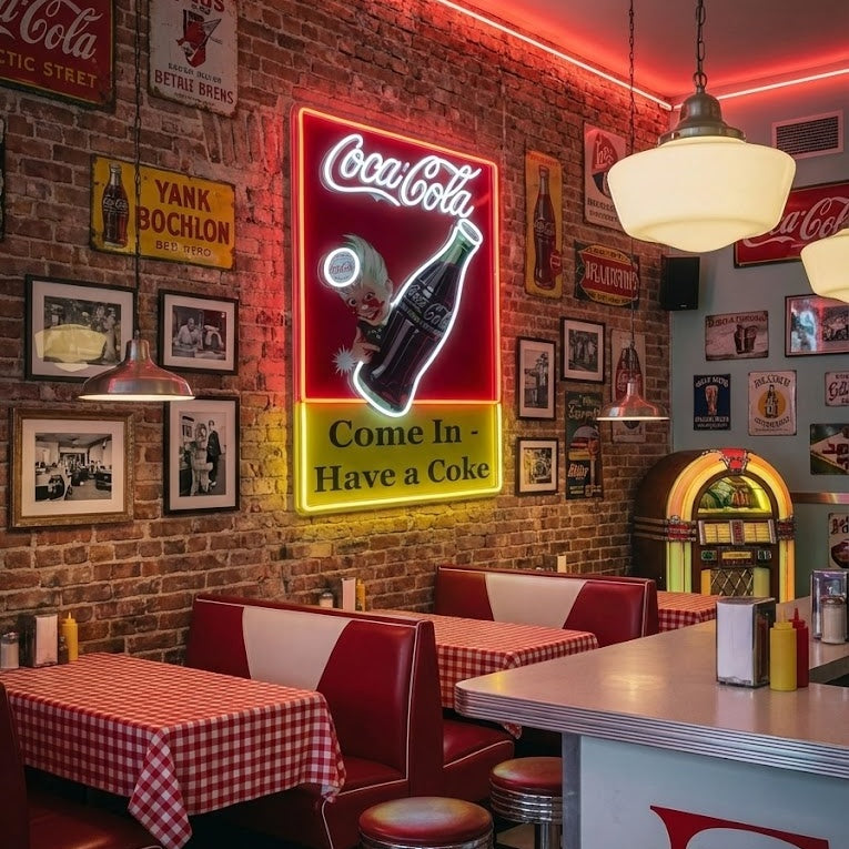 "Come In Have A Coke, heb een cola" UV-geprint LED-neonbord