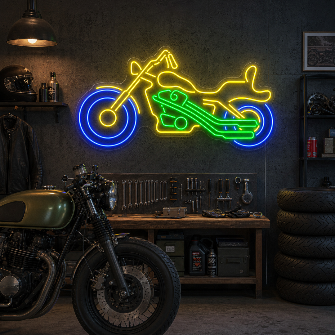 "Cozyle Motorfiets Motorfiets" Neon Verlichting