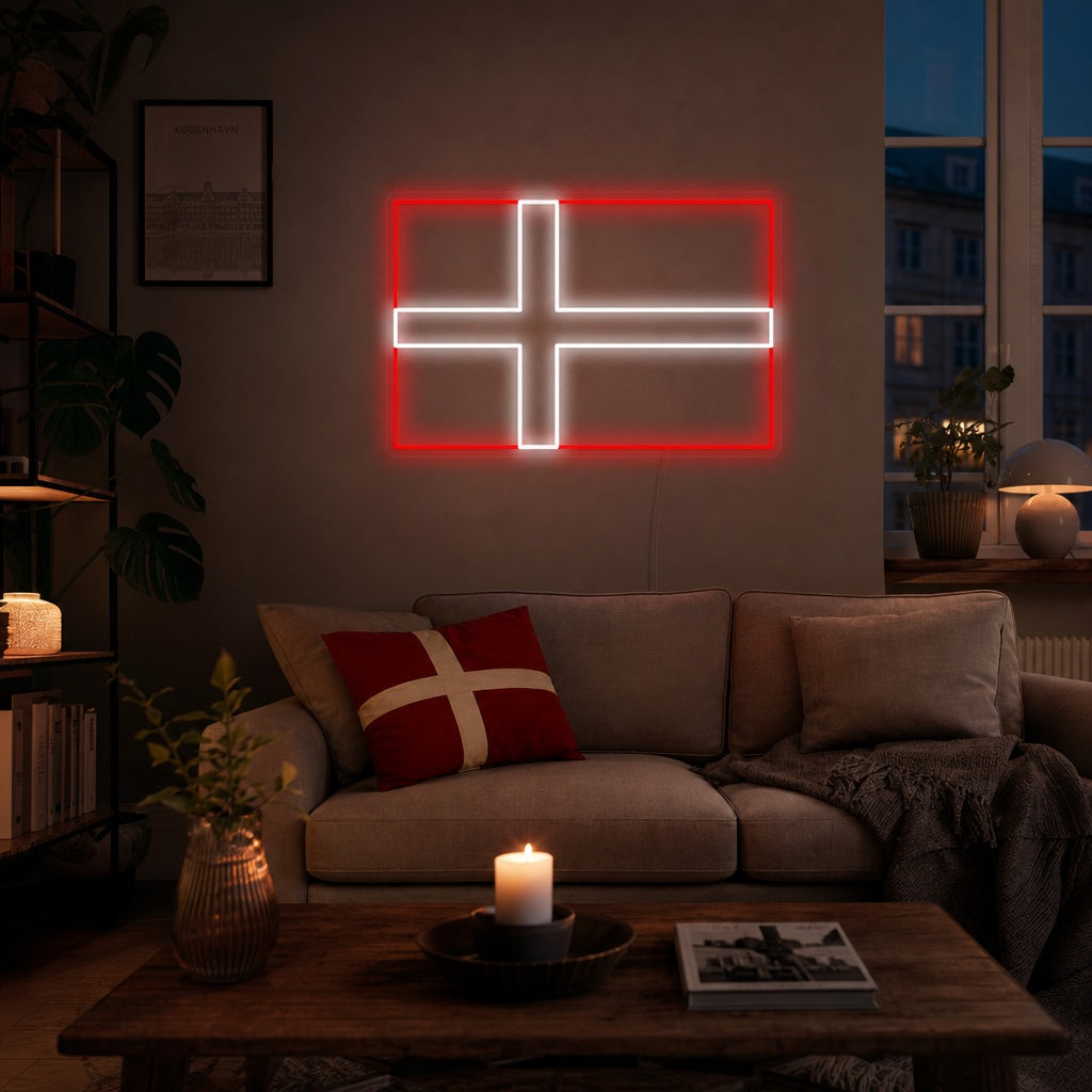 "Vlag Van Denemarken" Neon Verlichting