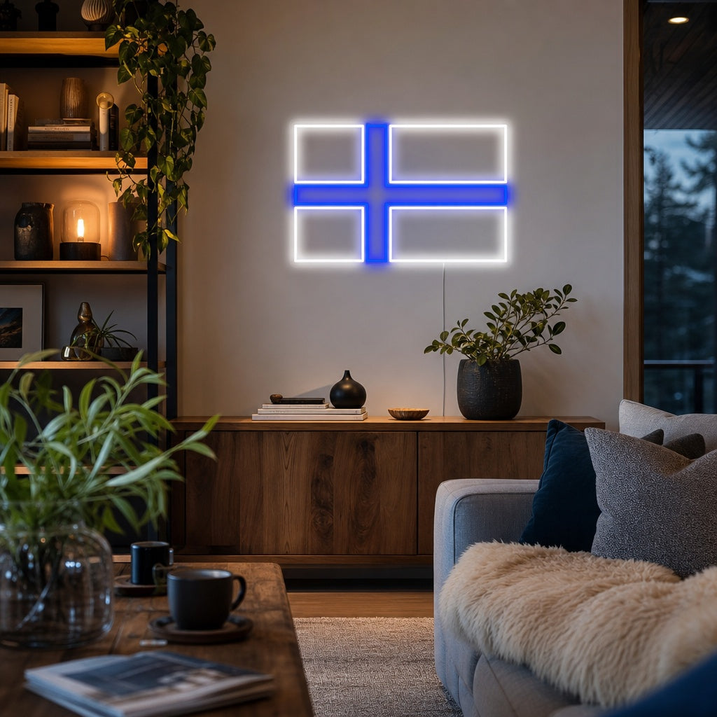 "Vlag Van Finland" Neon Verlichting