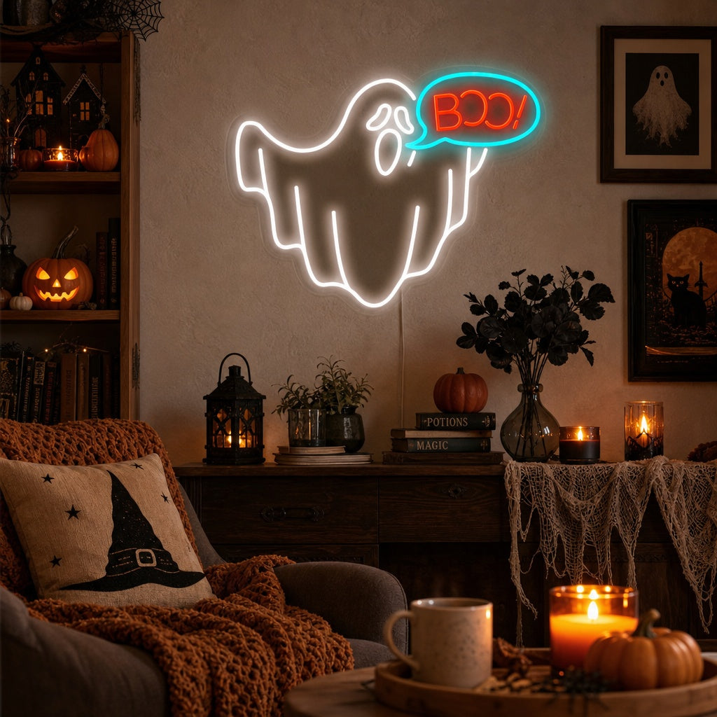 "boo, Spook, Halloween" Neon Verlichting