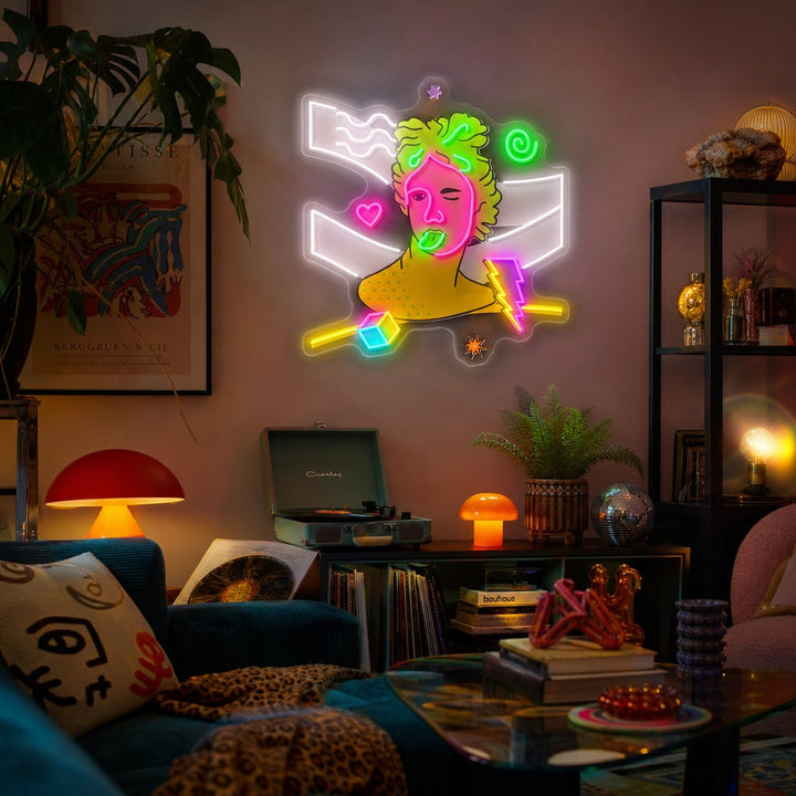 "Grieks trippy sculptuur" UV-geprint LED-neonbord