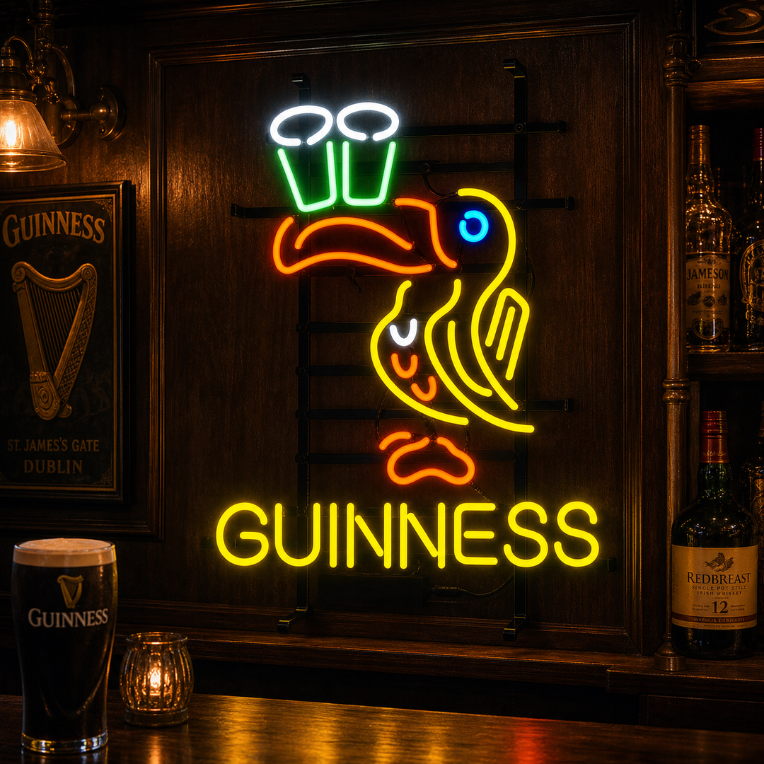 Guinness Irish Lager Ale Toucan Neon Beer Sign