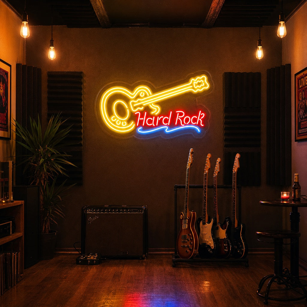 "Hard Rock, Muziek, Gitaar" Neon Verlichting