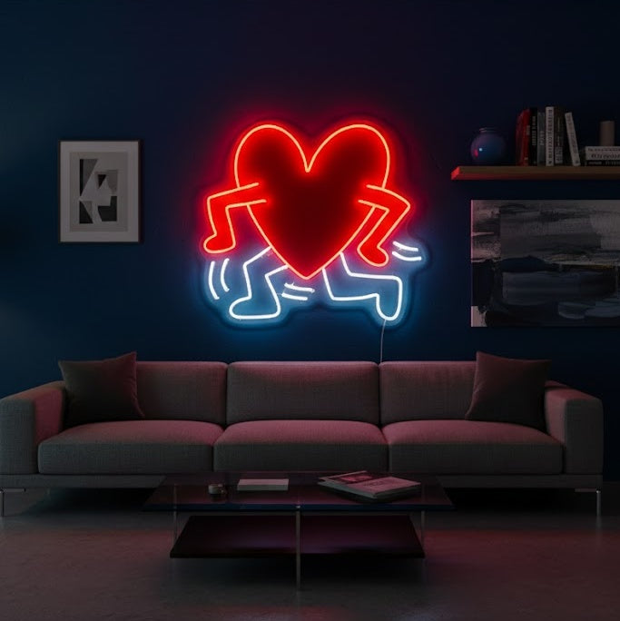"Wandelend Hart" Neon Verlichting