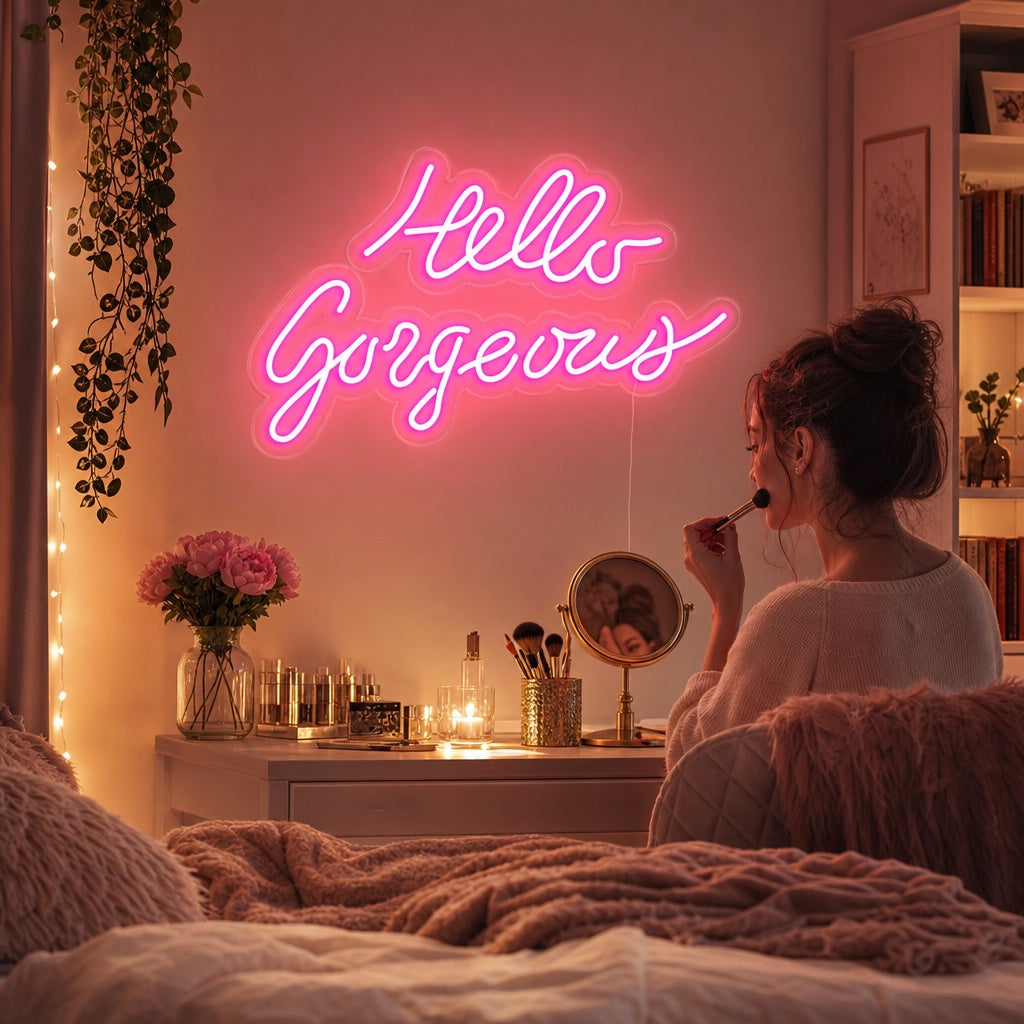 "Hello Gorgeous" Neon Verlichting