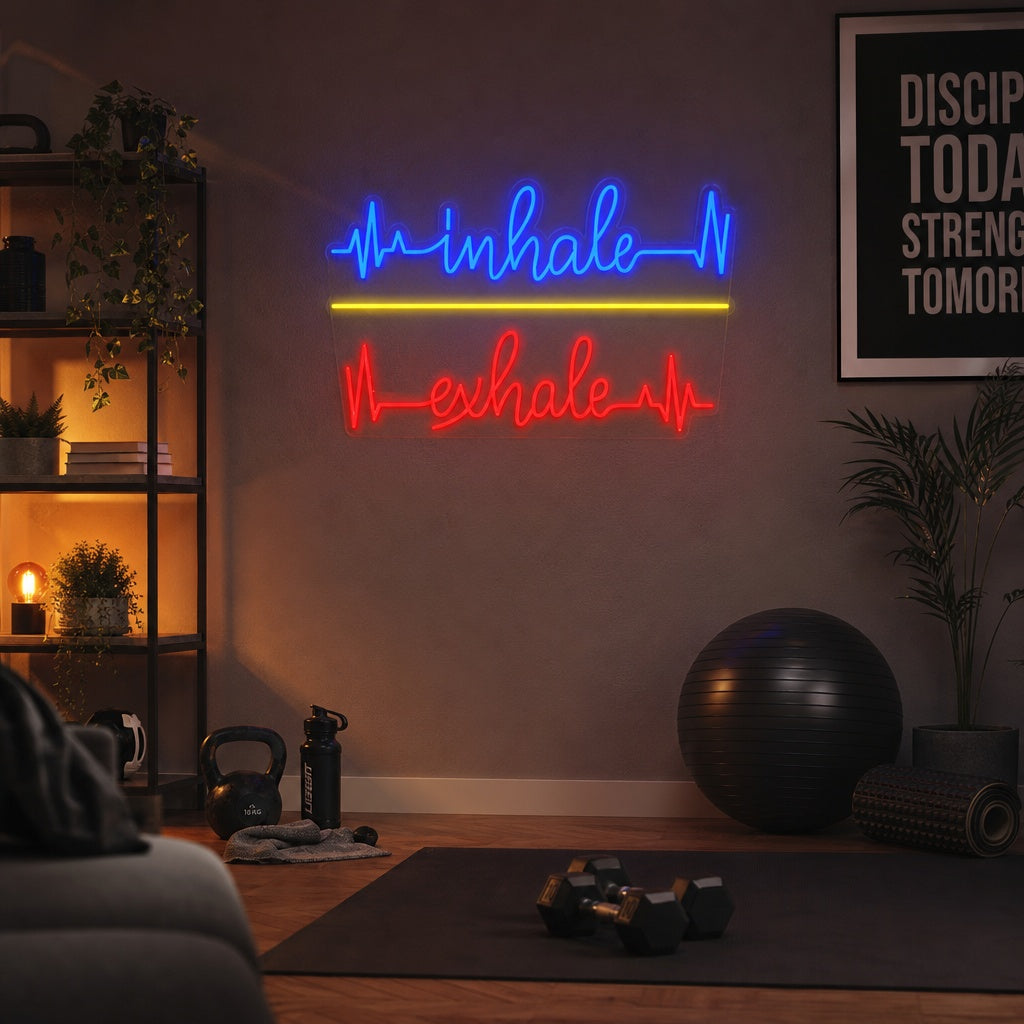 "Inhale Exhale, Hartslag" Neon Verlichting