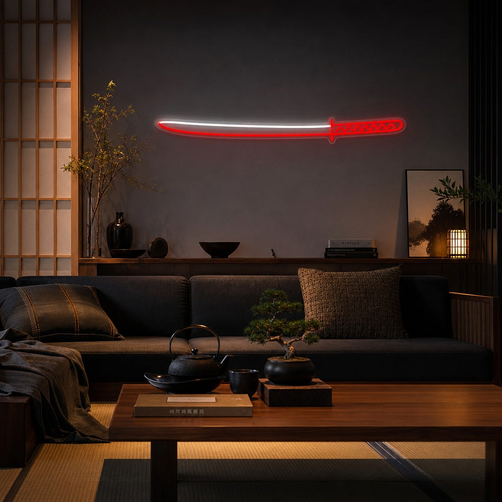 Japans Zwaard Neonbord, Japanse Neon Sign