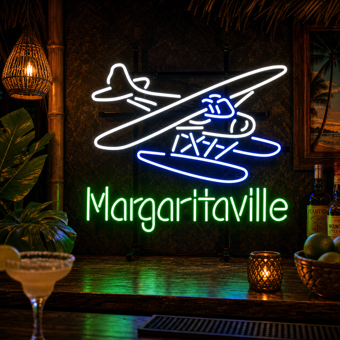 "Jimmy Buffett Margaritaville Vliegtuig Bier" Neon Verlichting