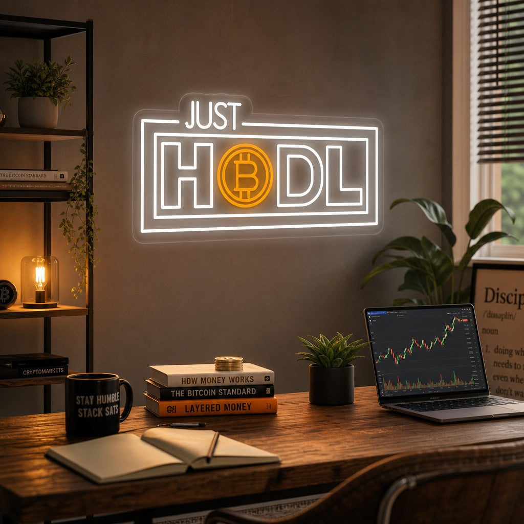 "Just Hodl, Crypto" Neon Verlichting
