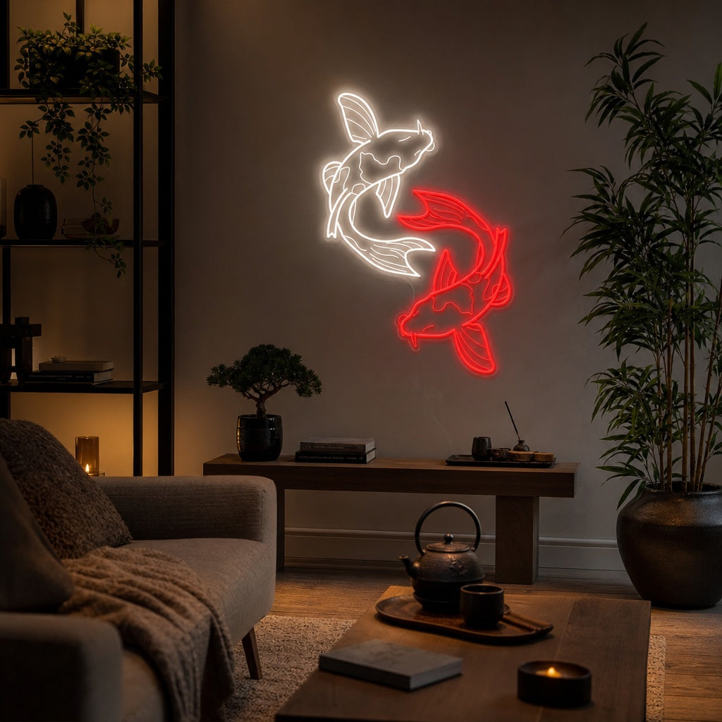 Koi Vis Neonbord, Japanse Neon Sign