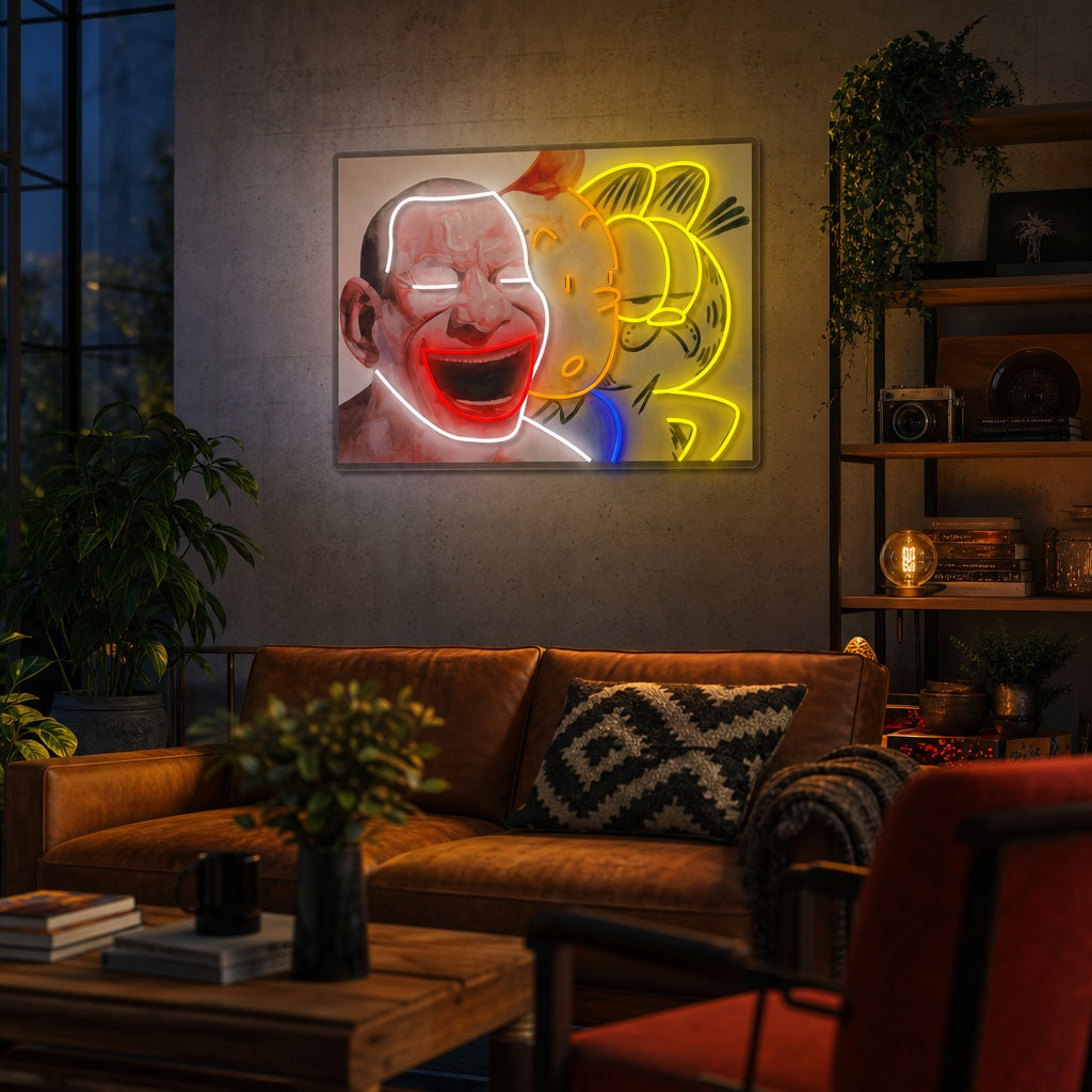 "Lachen" UV-geprint LED-neonbord