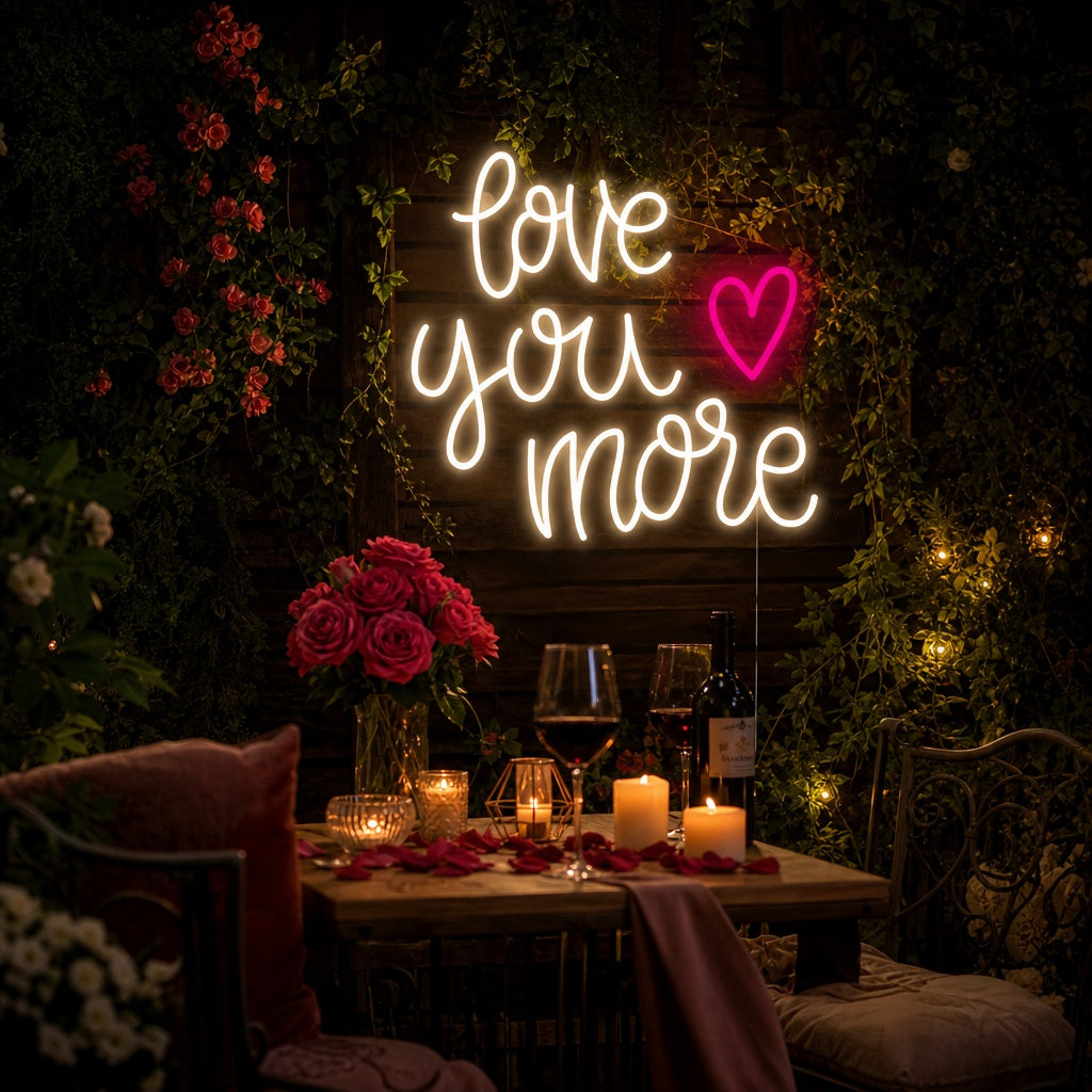 "Love You More Heart" Neon Verlichting