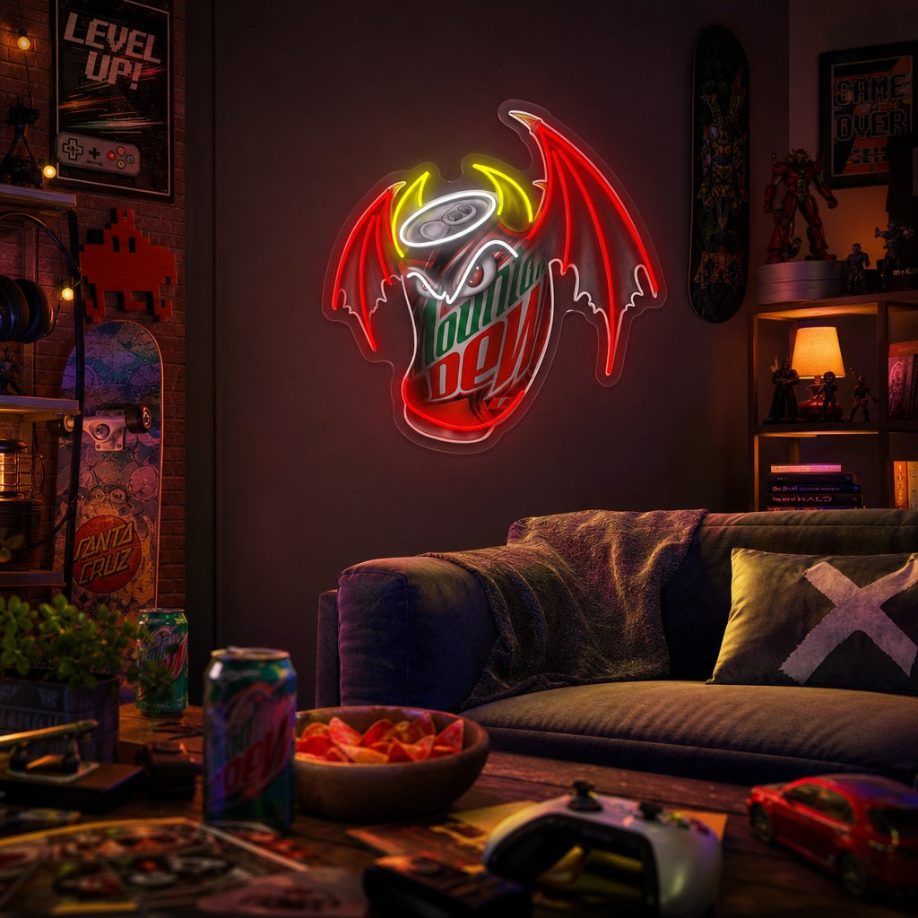 "Mountain Dew -vleugels" UV-geprint LED-neonbord