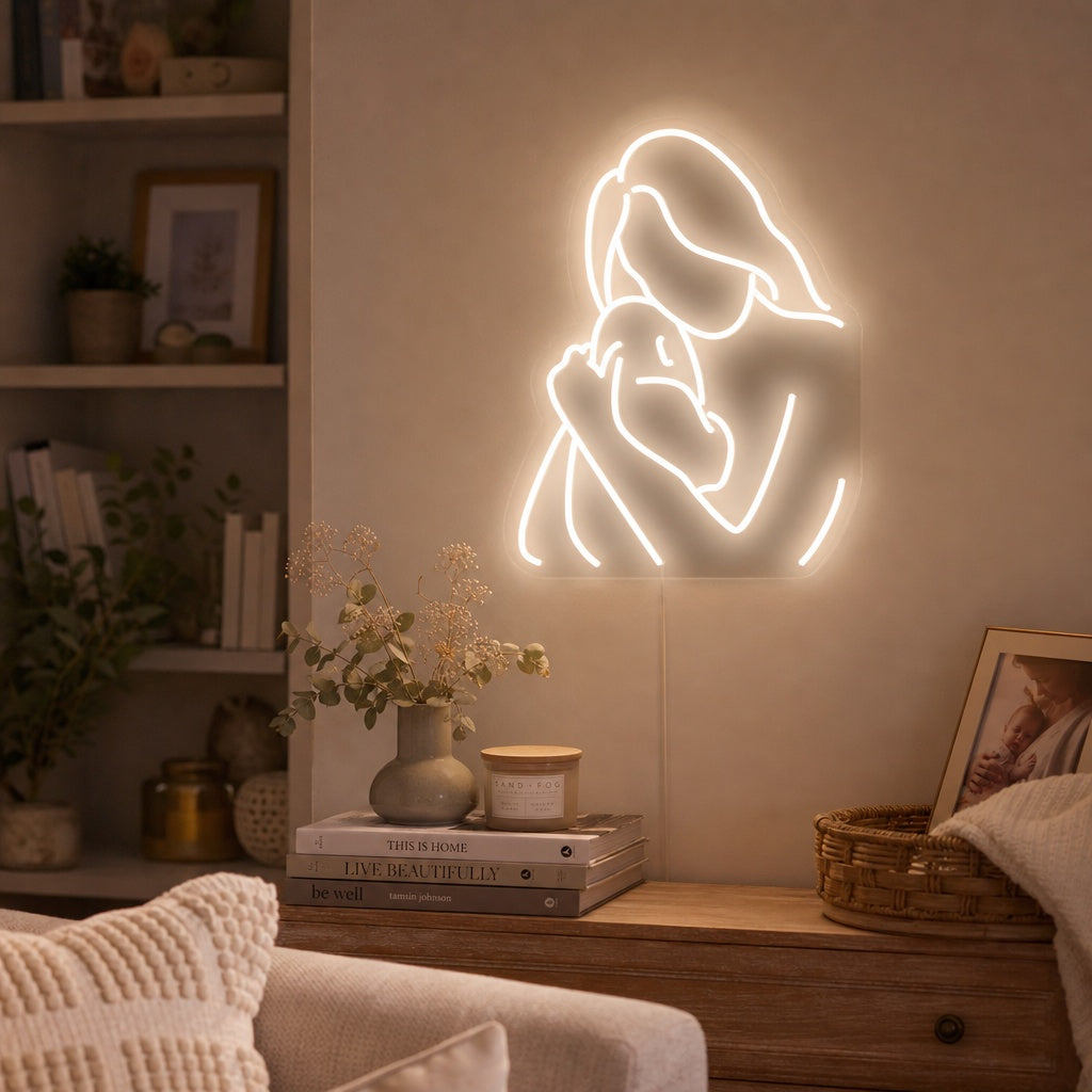 "Moeder Knuffel Baby" Neon Verlichting