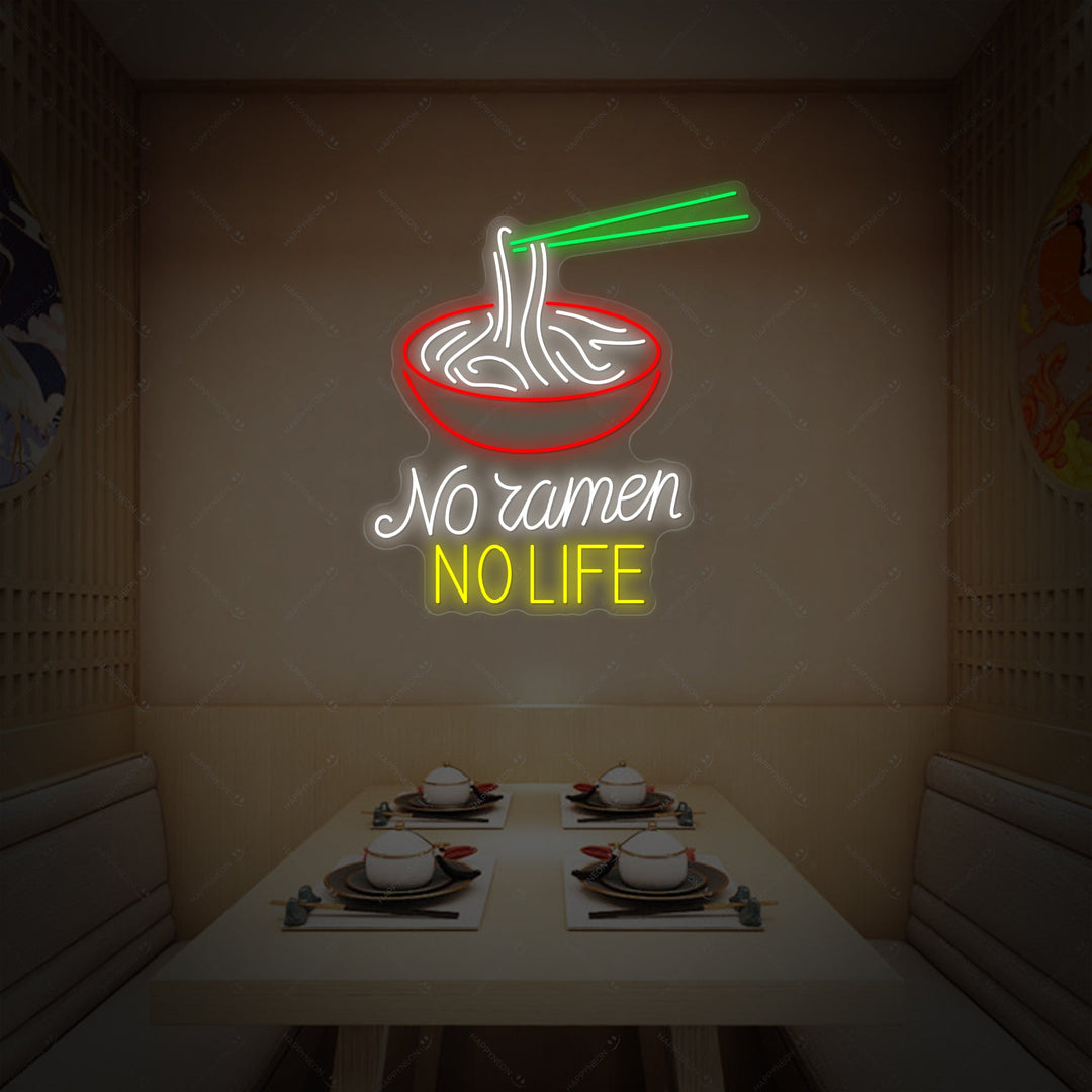 No Ramen No Life Neonbord, Japanse Restaurant Decor