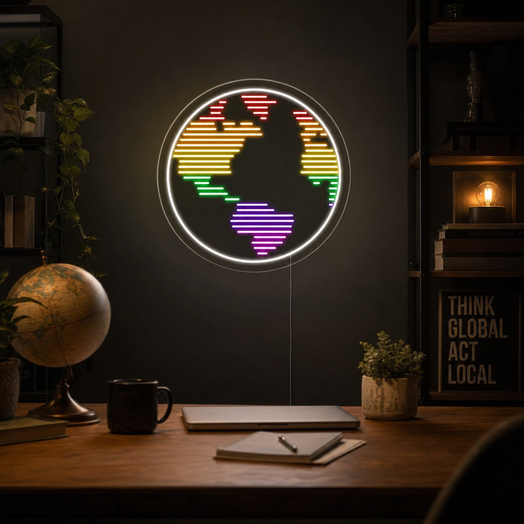 "Planeet, Aarde" Neon Verlichting